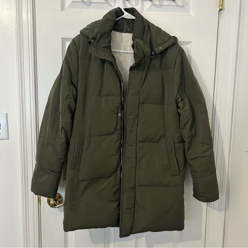 Olive Green Women's Puffer Jacket